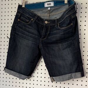 PAIGE Women's Deep Indigo Jean Shorts
